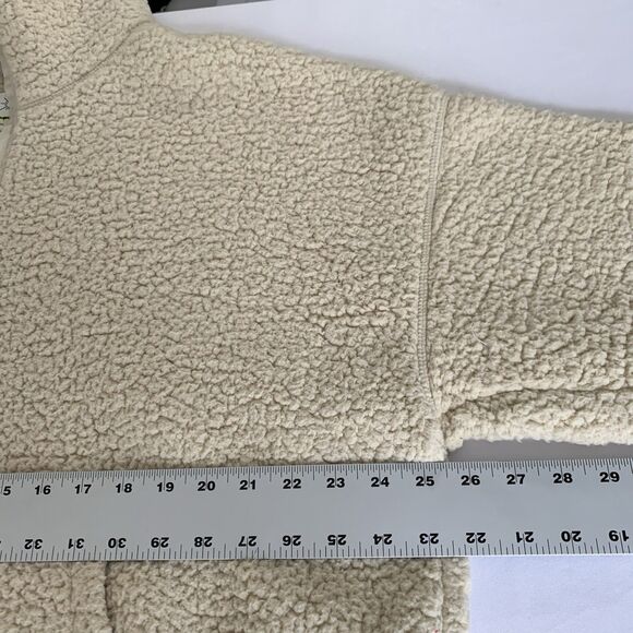 Offline Aerie Sweater Sherpa Quarter Zip Cream Soft XL Long Sleeve Pockets - Picture 4 of 6
